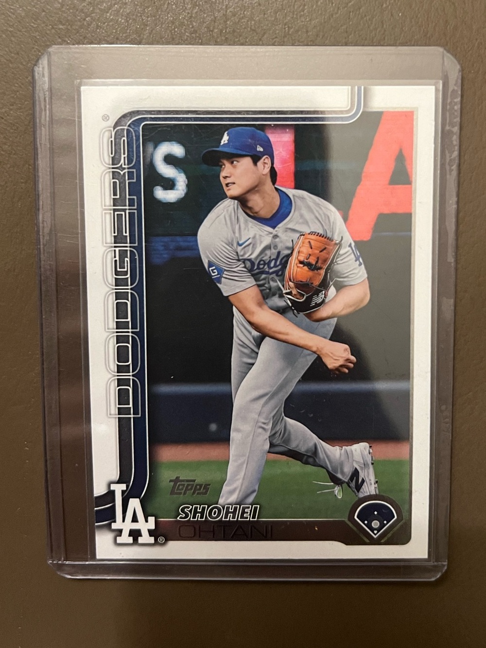 Topps Blue and White Dodgers Baseball Card